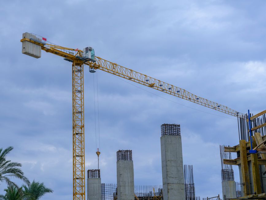 Commercial concrete construction site